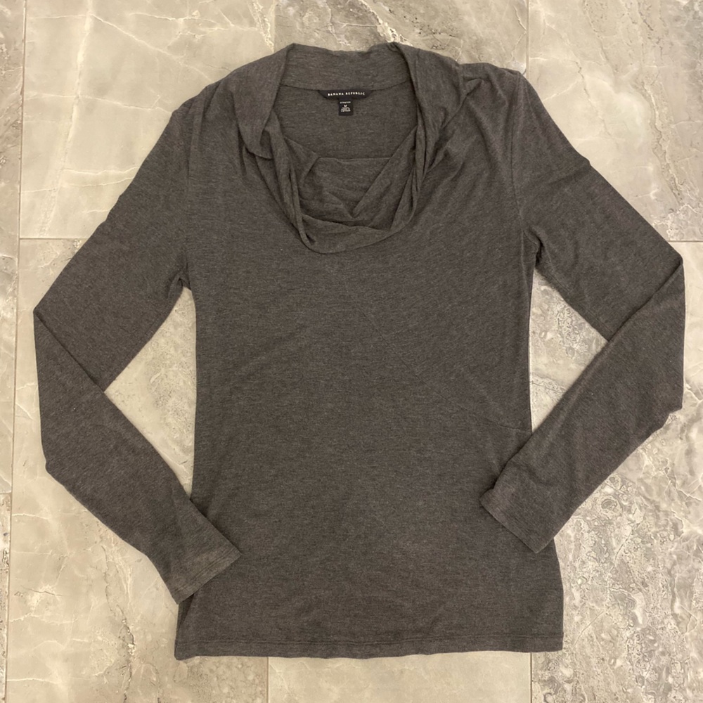 Banana Republic Dark Gray Stretch Modal Long sleeve Shirt Size M